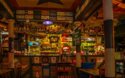 Tallinn, Estonia 02 may 2017. Night bar Texas Honky Tonk Cantina , The view on the bar